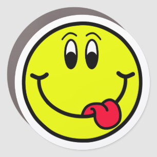 Silly Smiling Face Emoji Car Magnet