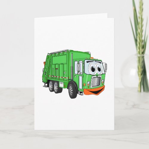 Silly Smiling Garbage Truck Cartoon Card