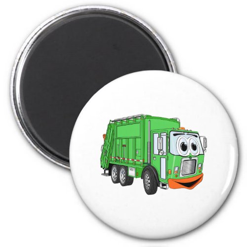 Silly Smiling Garbage Truck Cartoon Magnet