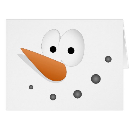 Silly Snowman Face Cartoon Cards (Front Horizontal)