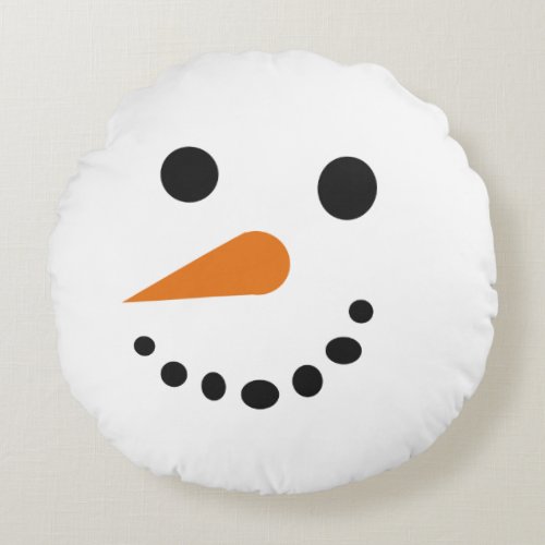 Silly Snowman Face Holiday Pillow