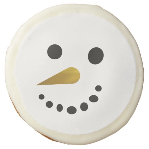 Silly Snowman Face Sugar Cookies