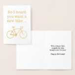 [ Thumbnail: Silly "So I Heard You Want a New Bike ..." Foil Card ]