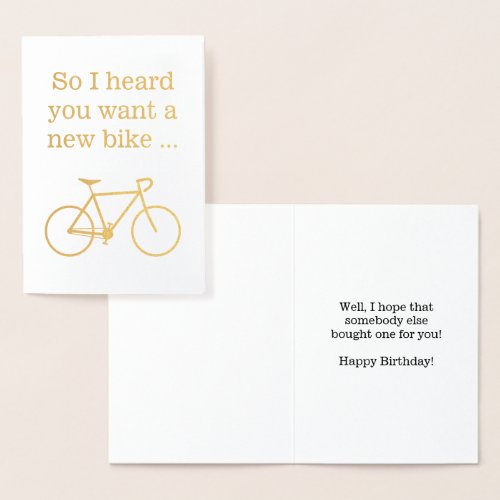 Silly So I heard you want a new bike  Foil Card