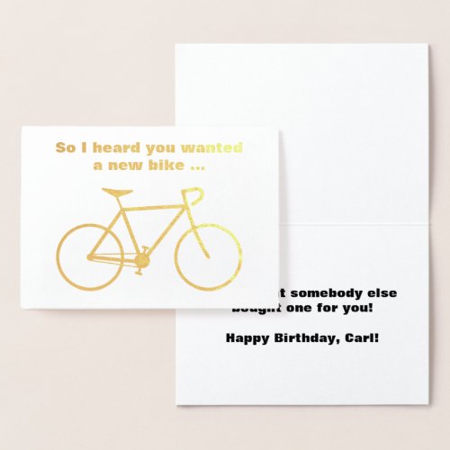 Silly So I heard you wanted a new bike  Foil Card