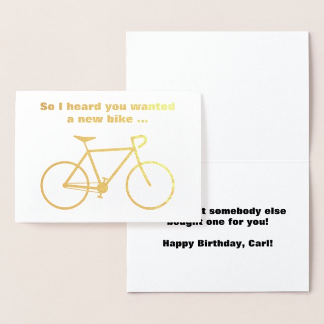 Silly "So I heard you wanted a new bike ..." Foil Card (Display)