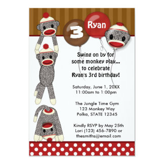 Sock Monkey Party Invitations 9