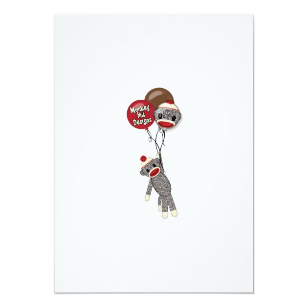 Silly SOCK MONKEY Birthday Invitation SMR Girl/boy