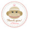 Silly Sock Monkey Girl Personalized Favor Stickers