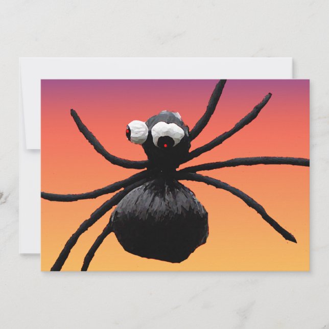 Silly Spider Halloween Invitation (Front)