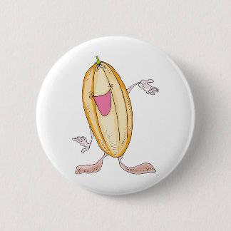 silly squash cartoon character button