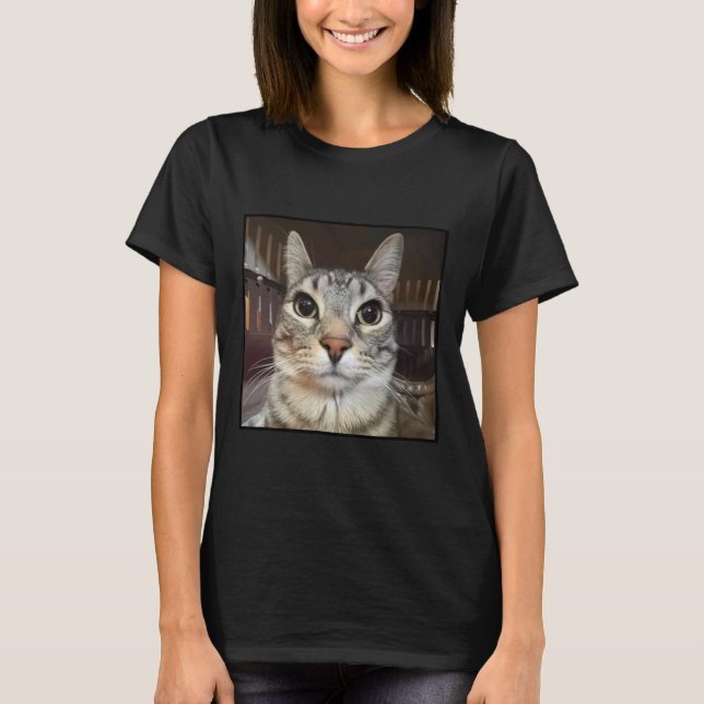 Silly Staring Cat Meme  T-Shirt (Front)