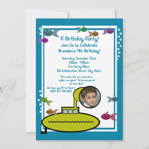 Silly Sub Personalized Invitation