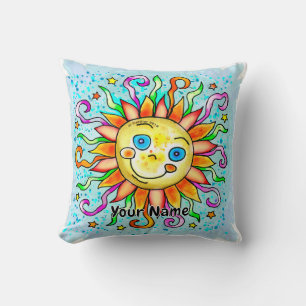 Silly Sun Throw Pillow