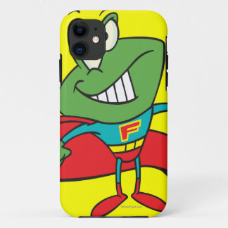 silly superhero super hero frog iPhone 11 case