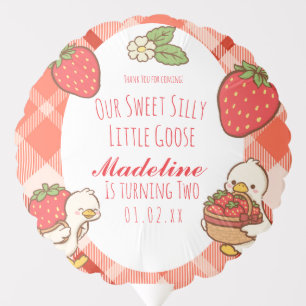 Silly Sweet Goose Strawberries Birthday Balloon