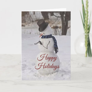 SILLY/SWEET THIS SNOWMAN SAYS MERRY CHRISTMAS HOLI HOLIDAY CARD