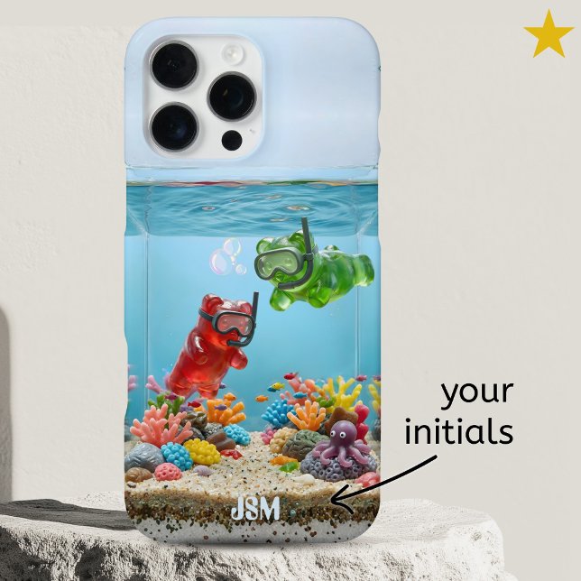 Silly Swimming Gummy Bears Custom Name  iPhone Case (Creator Uploaded)