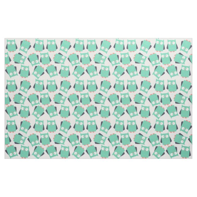 Silly Teal Owls Fabric (Fat Quarter)