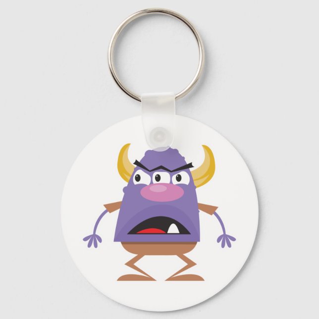 silly three-eyed ogre monster keychain (Front)