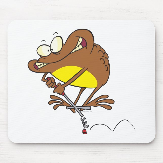 silly toad on pogo stick cartoon mouse pad (Front)