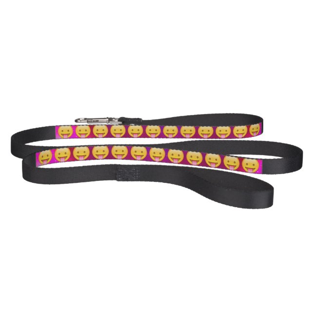 Silly Tongue Out Emoji Dog Leash (Full)