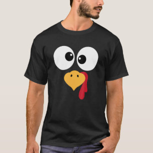 Silly Turkey Face Thanksgiving Fall Joke Humor T-Shirt
