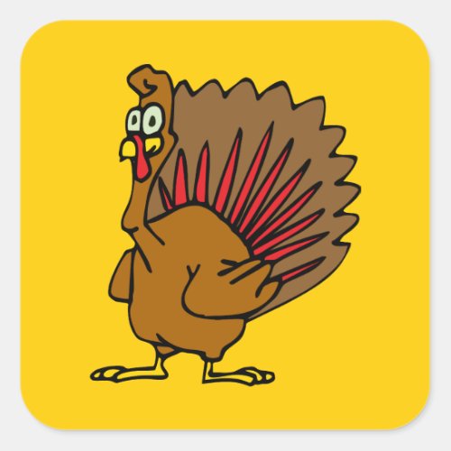 Silly Turkey Square Sticker