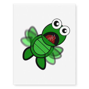 Silly Turtle Flapping his Arms Temporary Tattoos