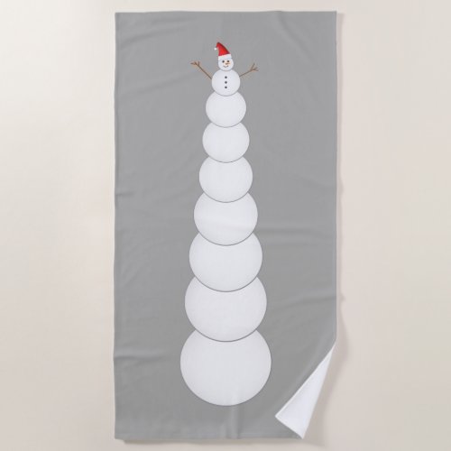 Silly Unreasonably Tall Snowman Beach Towel