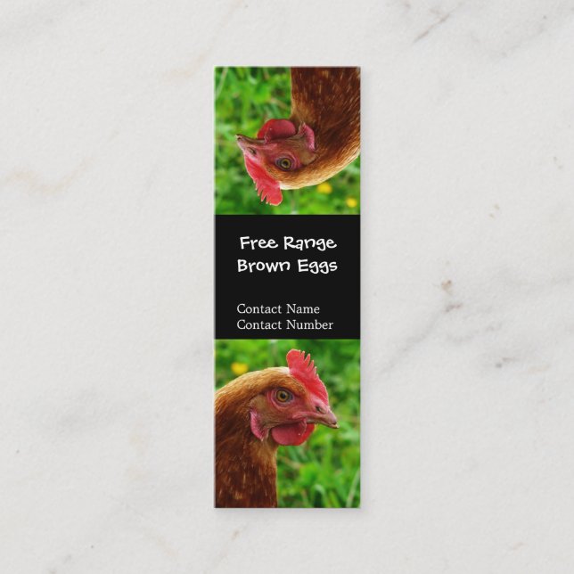 Silly upside Down Red Hen Bookmark Mini Business Card (Front)