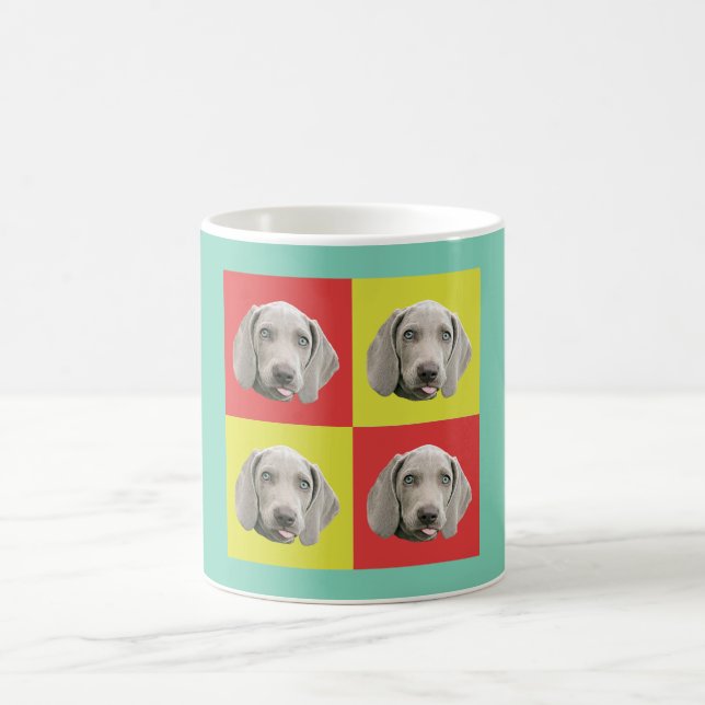 Silly Weimaraner Pop Art Coffee Mug (Center)
