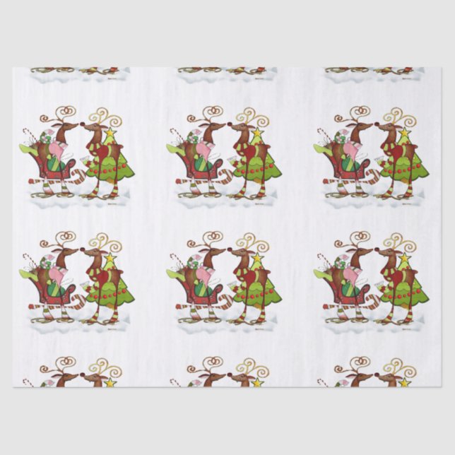 Silly Whimsey Christmas Mooks Tissue Paper (Front)