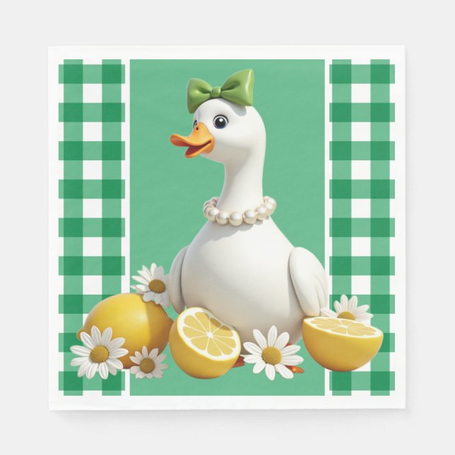 Silly White Goose Napkins (Front)