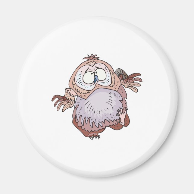 silly wobbly owl magnet (Front)