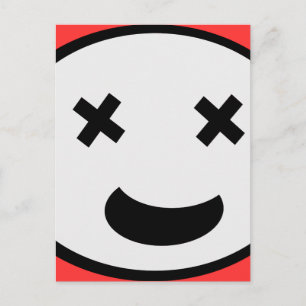 Silly X Eyes Oval Face Postcard