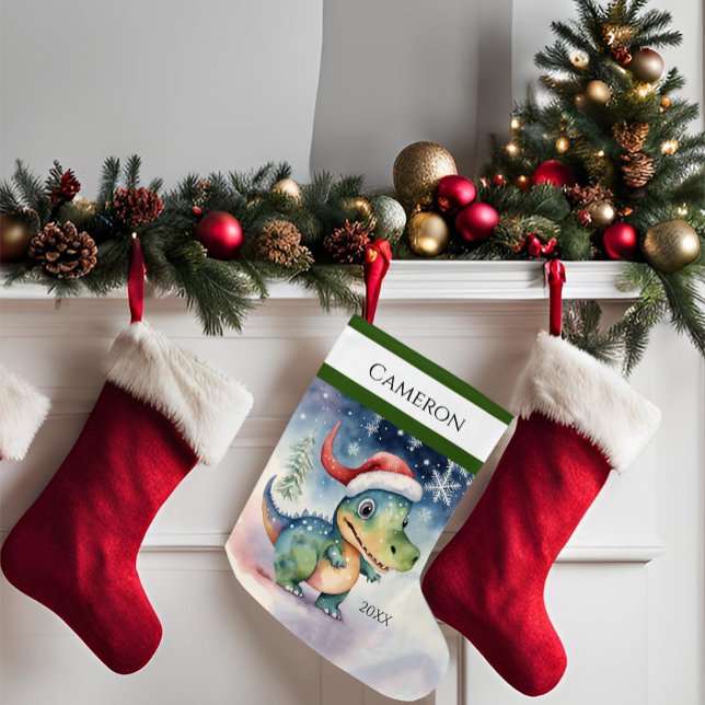 Silly Xmas Dinosaur Large Christmas Stocking (Creator Uploaded)