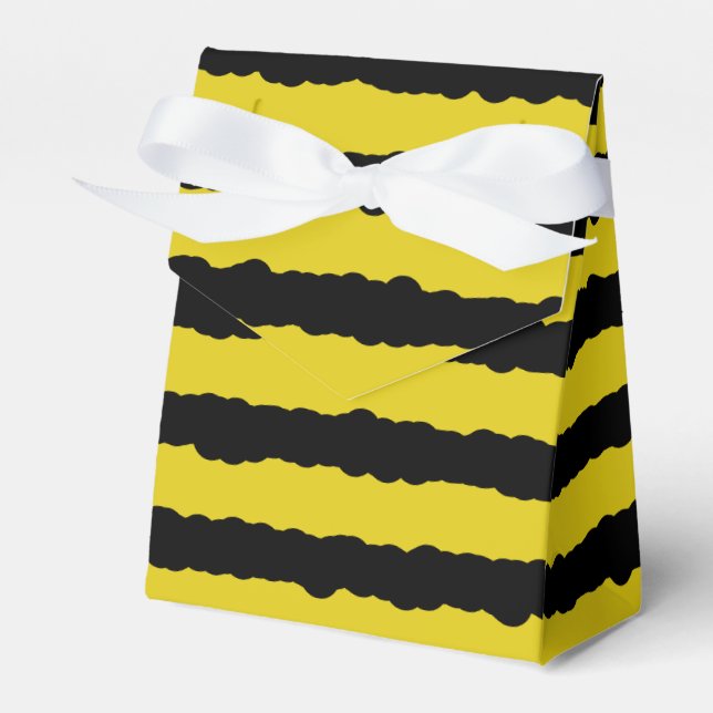 Silly Yellow/Black Bee-Like Stripes Favor Boxes (Front Side)