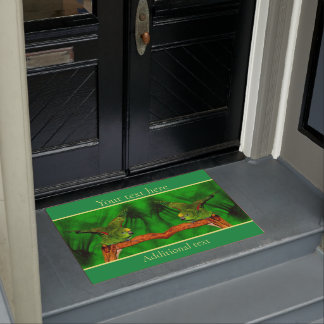 Silly Yellow Naped Amazon Parrot Personalized Doormat