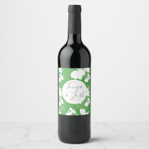 Silo Lemon and Lime Yellow Gray Wedding Wine Label