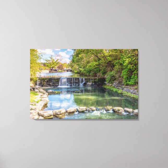 Siloam Springs Sager Creek Waterfall Canvas Print (Front)