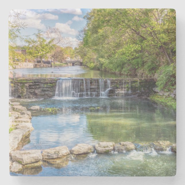 Siloam Springs Sager Creek Waterfall Stone Coaster (Front)