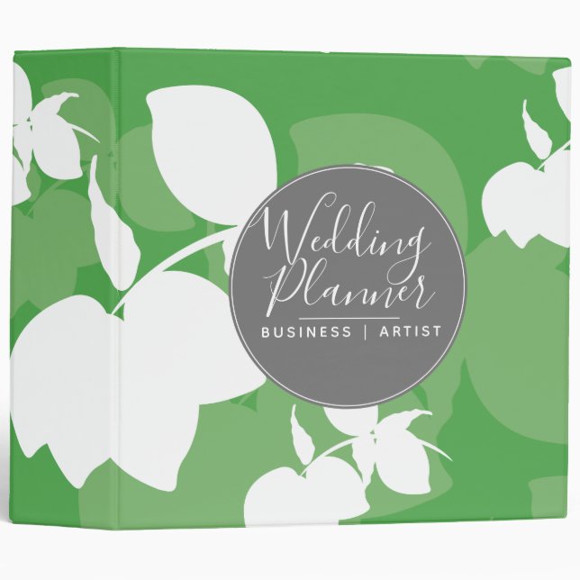 Silohuette Lemon Branch Wedding 3 Ring Binder (Front/Spine)