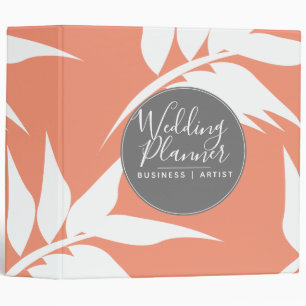Silohuette Tropical Leaf Wedding Planner 3 Ring Binder