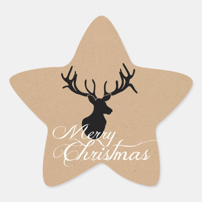 Silouette Deer Christmas Stickers (Front)