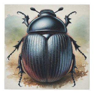 Silpha beetle 120924IREF230 - Watercolor Faux Canvas Print