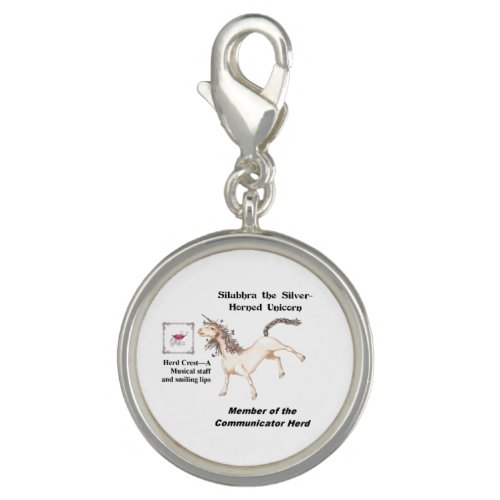 Silubhra with Herd Info _ Round Silver Plated Char Charm