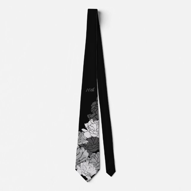 Silver 10th anniversary Neck Tie (Front)