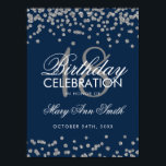 Silver 18th Birthday Faux Glitter Confetti Navy Poster<br><div class="desc">Elegant 18th Birthday Silver Faux Glitter Confetti Navy Blue banner template.</div>