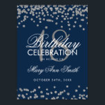 Silver 18th Birthday Faux Glitter Confetti Navy Poster<br><div class="desc">Elegant 18th Birthday Silver Faux Glitter Confetti Navy Blue banner template.</div>